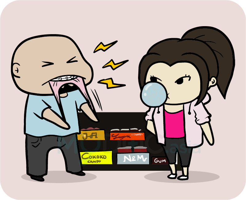 Avoid chewing gum or you'd face a situation like Dollah's!