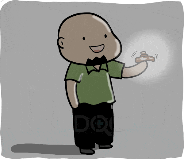 Dollah showing off his fidget spinner that glows in the dark