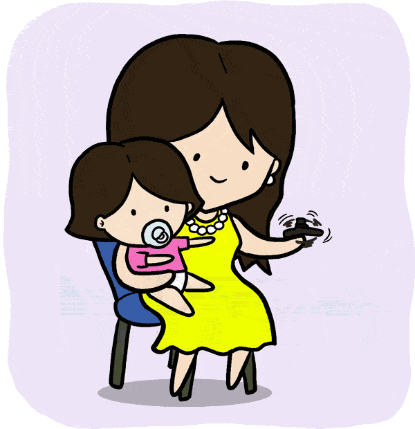 Lisa playing with a fidget spinner with Lemon