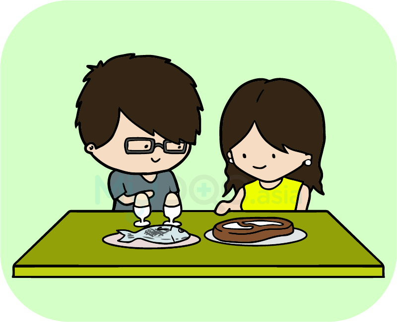 Lisa and Romeo eating lots of protein to avoid hair loss