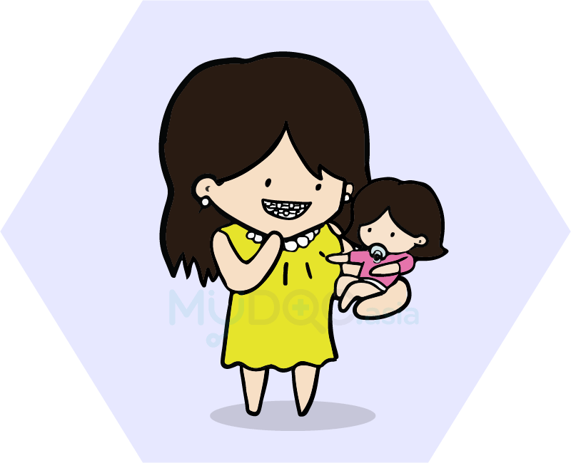 Lisa with her brand new set of braces